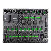 Ложемент з ударними головками та бітами TRUCK SERIES. 15736 JBM