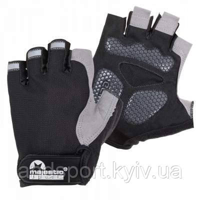 Велорукавиці Majestic Sport без пальців M-CG-BG-L (L) Black/Grey