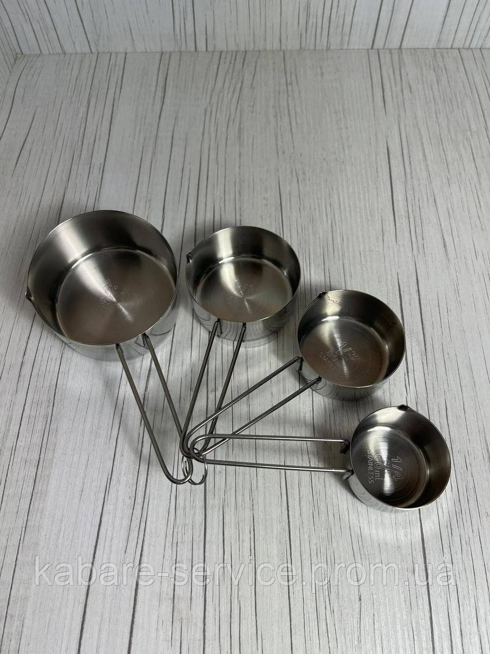 Набір соусників-міні, з ручкою 4 шт. (неіржавка сталь), фото 1