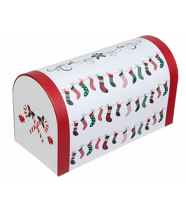 Новорічна подарункова коробка "Christmas socks"., розмір - 24*11*13 см