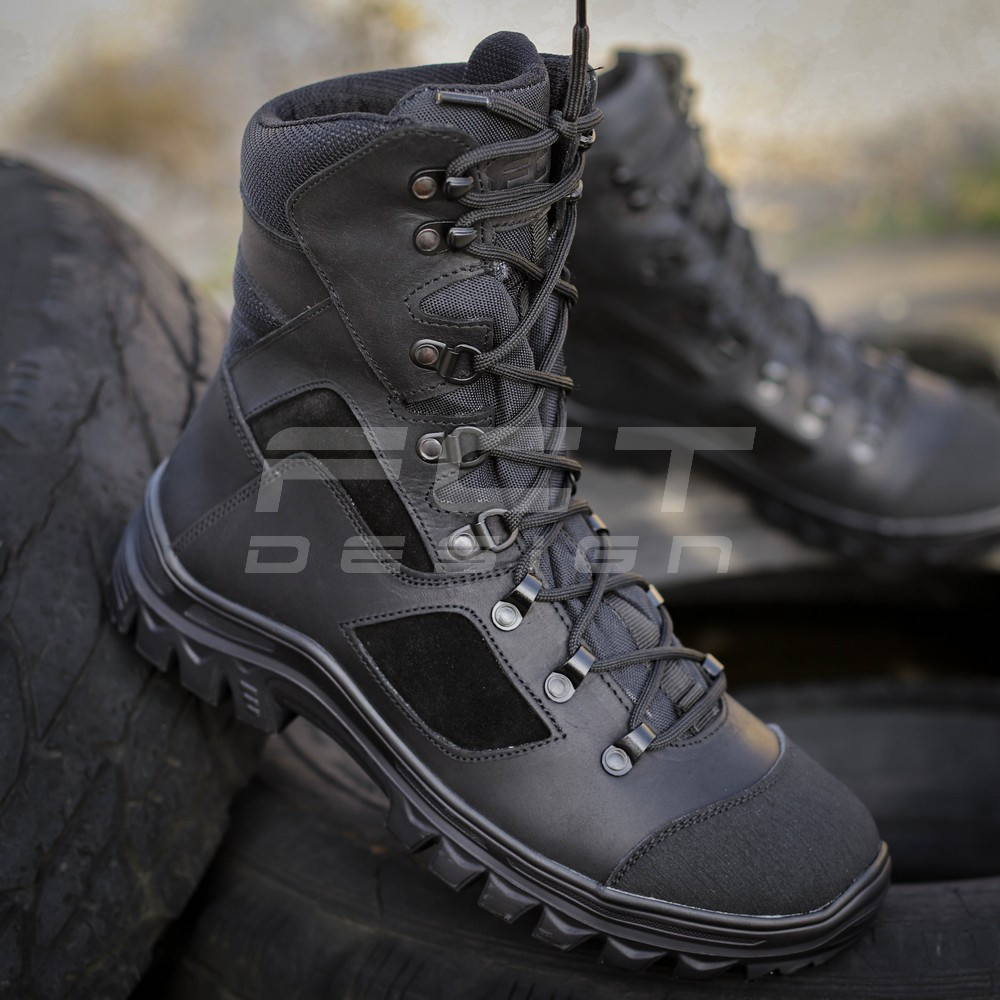 Берці зимові Stalker утеплені вовна чорні, фото 1