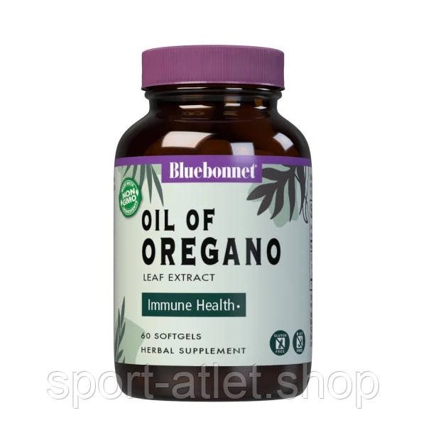 Натуральна добавка Bluebonnet Oil Of Oregano Leaf Extract, 60 капсул
