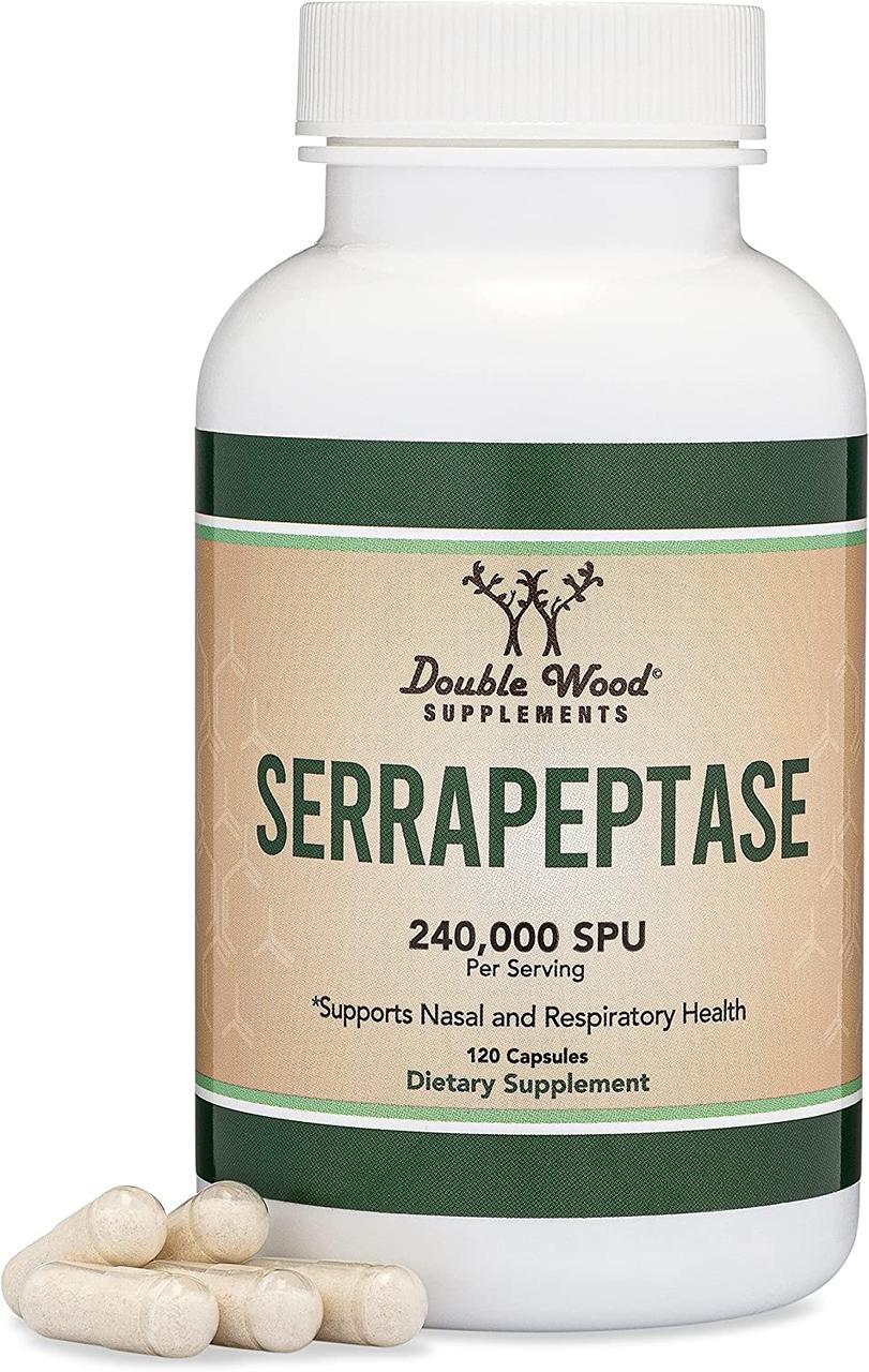 Double Wood Serrapeptase / Серрапептаза протеолітичні ферменти 120 капсул