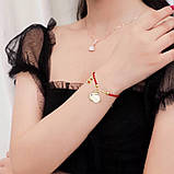 Браслет Нефритовий Кролик на червоній нитці з позолотою 24 каратів приносить любов, романтику, партнерство удача, фото 4