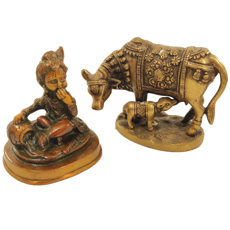 Статуэтка Кришна и Корова с Теленком (бронза) — Купить Недорого на Bigl ...