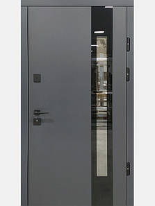Двері вуличні, модель Thermo Steel Standart 22-15, 2 замки, полуторні, склопакет, фото 1