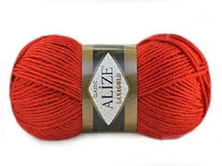 Нитки в'язані Lanagold. 100 г. 240 м. Колір червоний 56