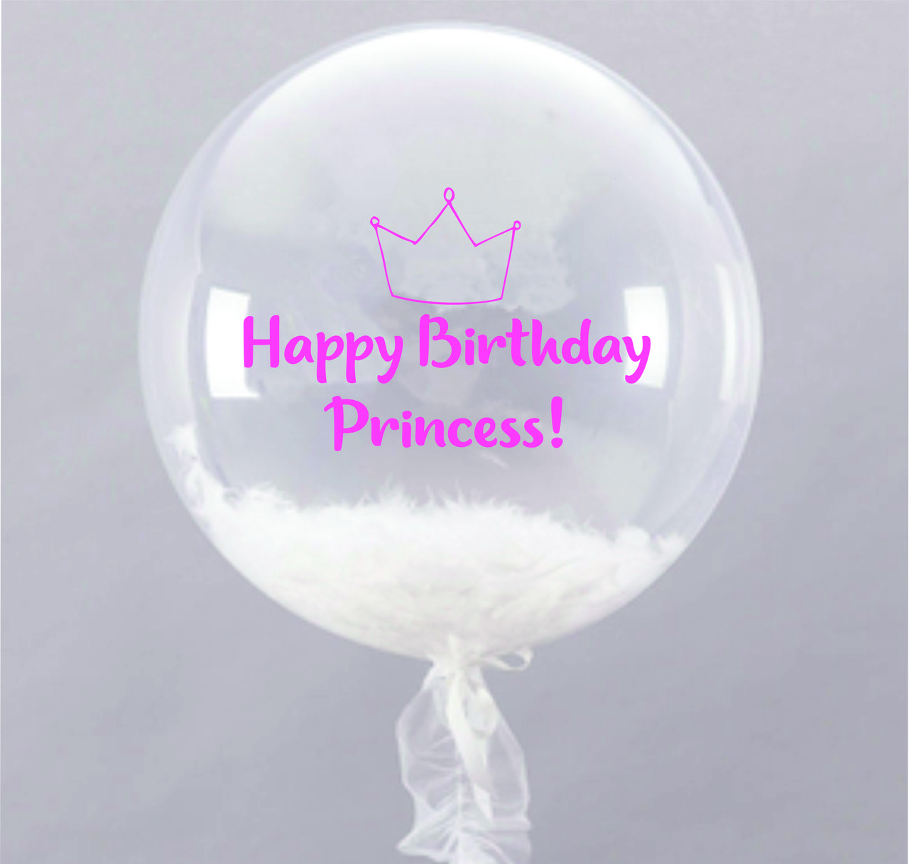 Напис Happy Birthday Princess рожевий пастель 25cм (найдовший рядок) кулька баблс, серце, зірка 18", фото 1