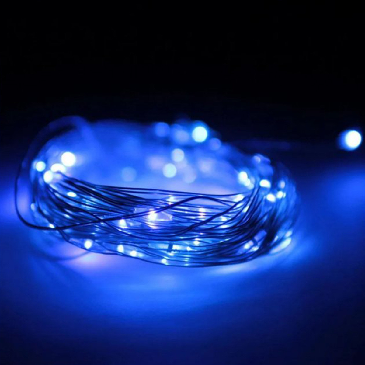 Гірлянда крапля роси світлодіодна 10м 100 LED роса на батрейках АА синий