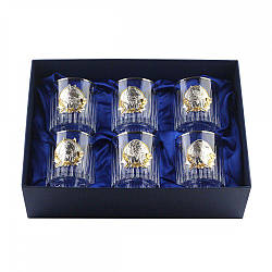Набір кришталевих склянок Boss Crystal Лідер Платинум 6 келихів платину срібло золото 196-0004