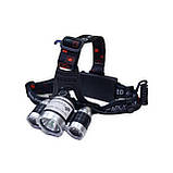 Налобний ліхтар High Power Headlamp 3xT6, фото 2
