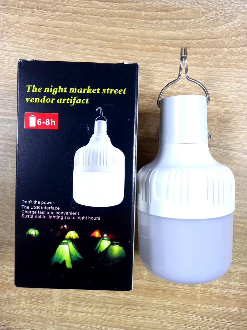 Лампа ліхтар для кемпінгу на акумуляторі на 40W, світлодіодна з гачком Біла