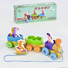 Іграшка-каталка C 30379 Потяг Дерев'яна на мотузки 38*7*8,5