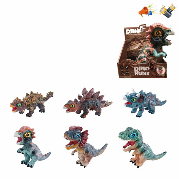 ДИНОЗАВР-ГУМОВИЙ-МУЗИЧНИЙ арт WX005B 6в.кор.15*4,5*9, фото 1