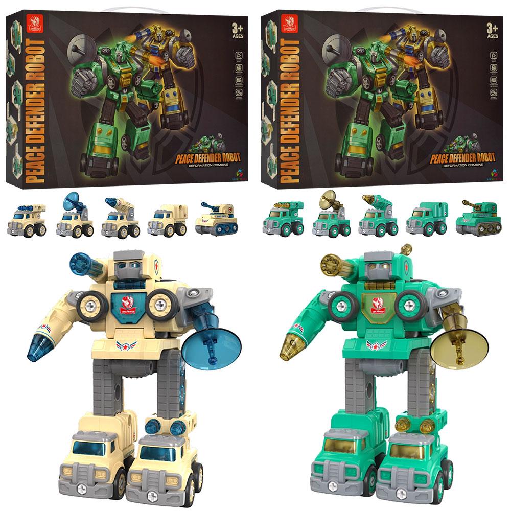 КОНСТРУКТОР З ОТВЕРТКОЮ арт.ECXP2001-1LS на шурупах, 2в1робот, транспорт у кор,45,5-30-8,5 см, фото 1