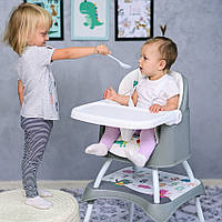 Стульчик стульчик-бустер и столик для кормления 3в1 серый Lorelli Trick 3в1 Grey Candy с 6 месяцев до 3-х лет