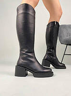 Женские зимние сапоги ShoesBand Черные натуральные кожаные внутри полушерсть 40 (25,5-26 см) (S89561е)