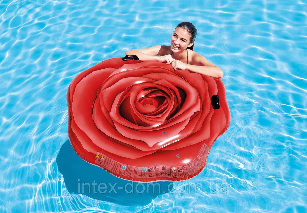Пляжний надувний матрац Intex 58783 "Троянда" (137х132 см)