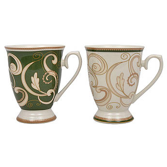 Набір з 2 порцелянових чашок для чаю в різних кольорах Filo Oro Brandani