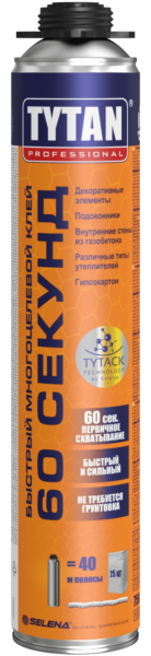 Клей-пена TYTAN Professional 60 секунд универсальная, под пистолет (ID ...