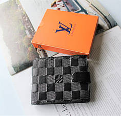 Чоловічий шкіряний місткий гаманець Louis Vuitton black