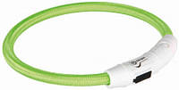 Trixie (Трикси) ошейник полиуретановый светящийся USB «Flash» L-XL, 65 cм, Зеленый