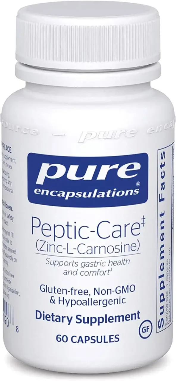 Pure Peptic-Care (Zinc-L-Carnosine)/Цинк-карнозин для підтримки слизових 60 капс BX176, фото 1
