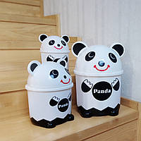 Ведро для мусора детское с крышкой Panda, настольное мусорное ведро для дома, офиса MVM