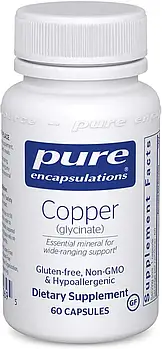 Мідь (гліцинат), Copper (Glycinate), Pure Encapsulations, 60 капсул BX116