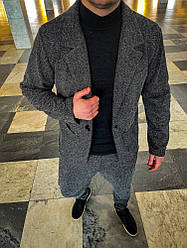 Чоловічий сірий класичний костюм піджак і штани 5-588