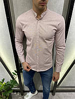 Рубашка однотонная светло розовая 19038