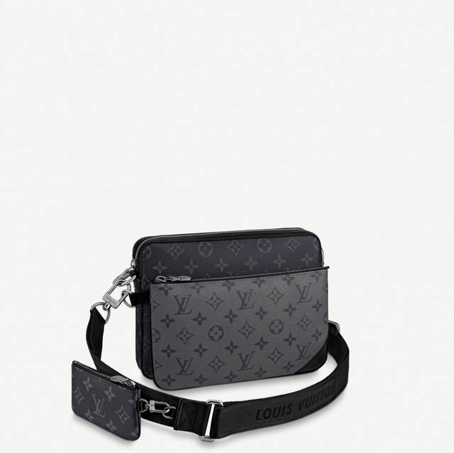 Louis vuitton black messenger bag sale