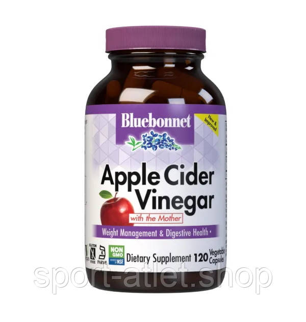 Натуральна добавка Bluebonnet Nutrition Apple Cider Vinegar, 120 вегакапсул, фото 1
