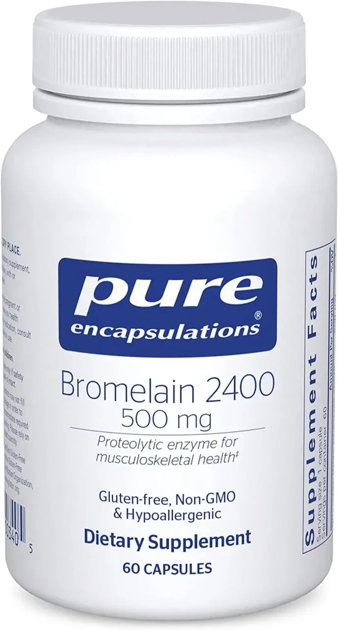 Pure Encapsulations Bromelain 2400/Бромелаїн 500 мг. Ферменти для перетравлення широкого спектра білка 60 кап, фото 1