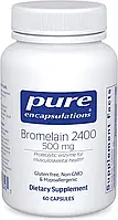 Pure Bromelain 2400/Бромелаин 500мг Ферменты для переваривания широкого спектра белка 60 капс.