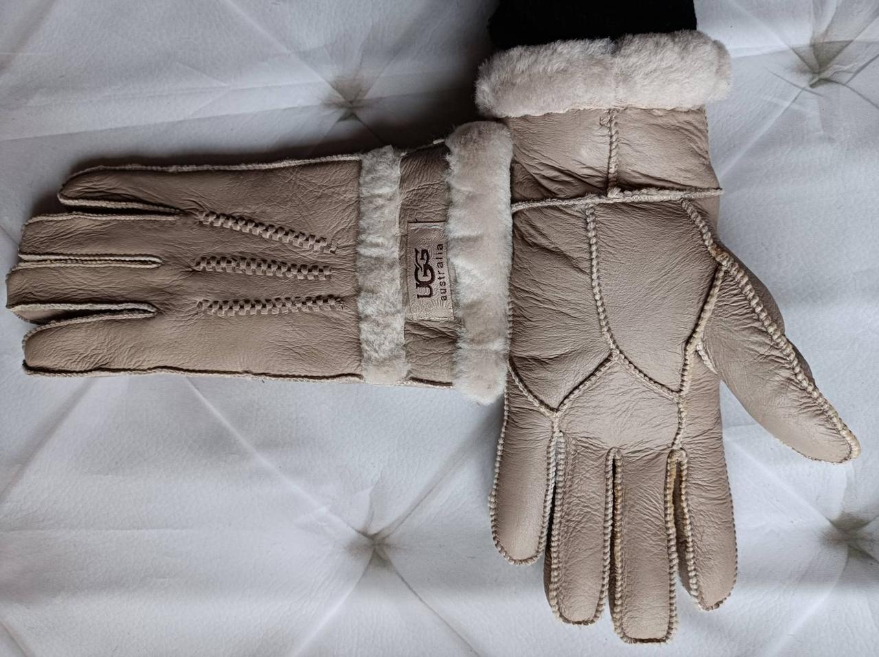 Перчатки женские кожаные зимние утепленные на меху из овчины. Теплые перчатки UGG из натуральной кожи - фото 8 - id-p1721037961