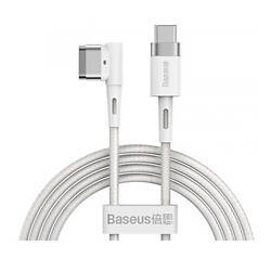 Кабель Baseus Zinc Magnetic MacBook Charging Cable Type-C to L-shaped Port 60W 2m CATXC-W02 White, фото 1