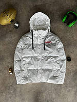 Мужская зимняя куртка белая NASA до -20*С | Мужской белый пуховик с капюшоном НАСА (Bon)