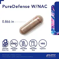 Чистий захист за допомогою НАК, PureDefense with NAC, Pure Encapsulations, 120 капсул BX550, фото 4