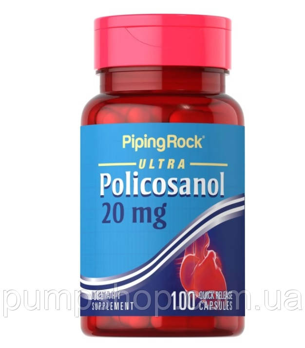 Полікозанол PipingRock Ultra Policosanol 20 мг 100 капс.
