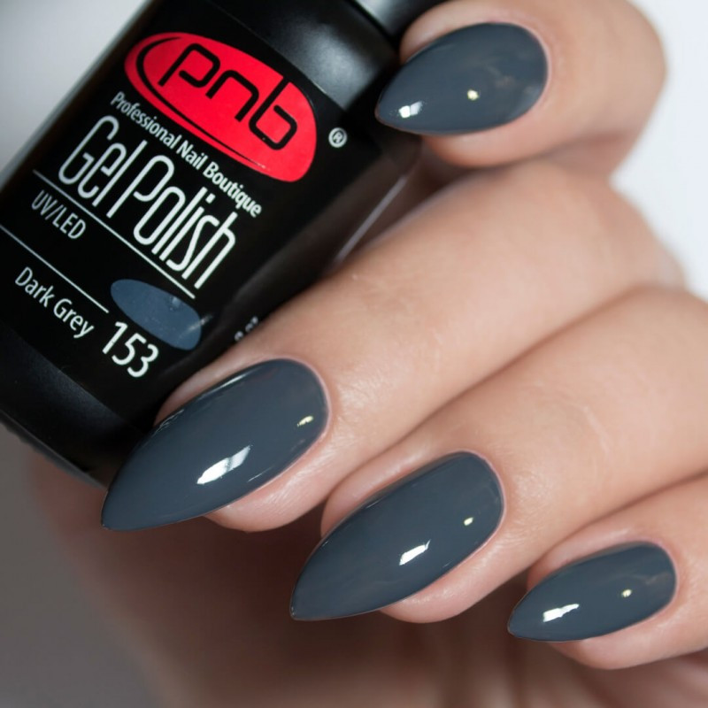 Гель-лак PNB 153 Dark Grey сірий, 8мл