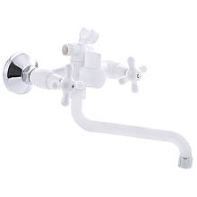PLAMIX AMAX-142 White Змішувач для ванни Білий (без шланга та лійки) PM0584