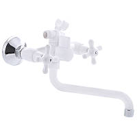 PLAMIX AMAX-142 White Змішувач для ванни Білий (без шланга та лійки) PM0584