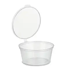 Соусник круглий PP з кришкою 50мл напівпрозорий, упаковка 50 шт