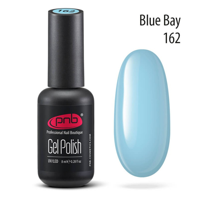 Гель-лак PNB № 162 Blue Bay, 8 мл - блакитний
