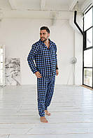 Піжама фланелева чоловіча Синій