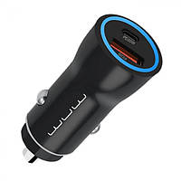 Автомобільний зарядний пристрій USB WUW C146 1Type-C+1USB/3A PD QC3.0 Black