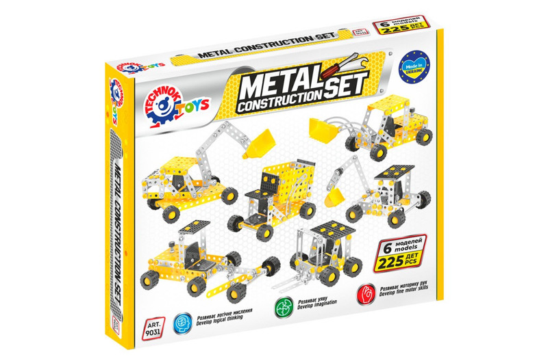 Металевий конструктор будівельна техніка 225 деталей 9031