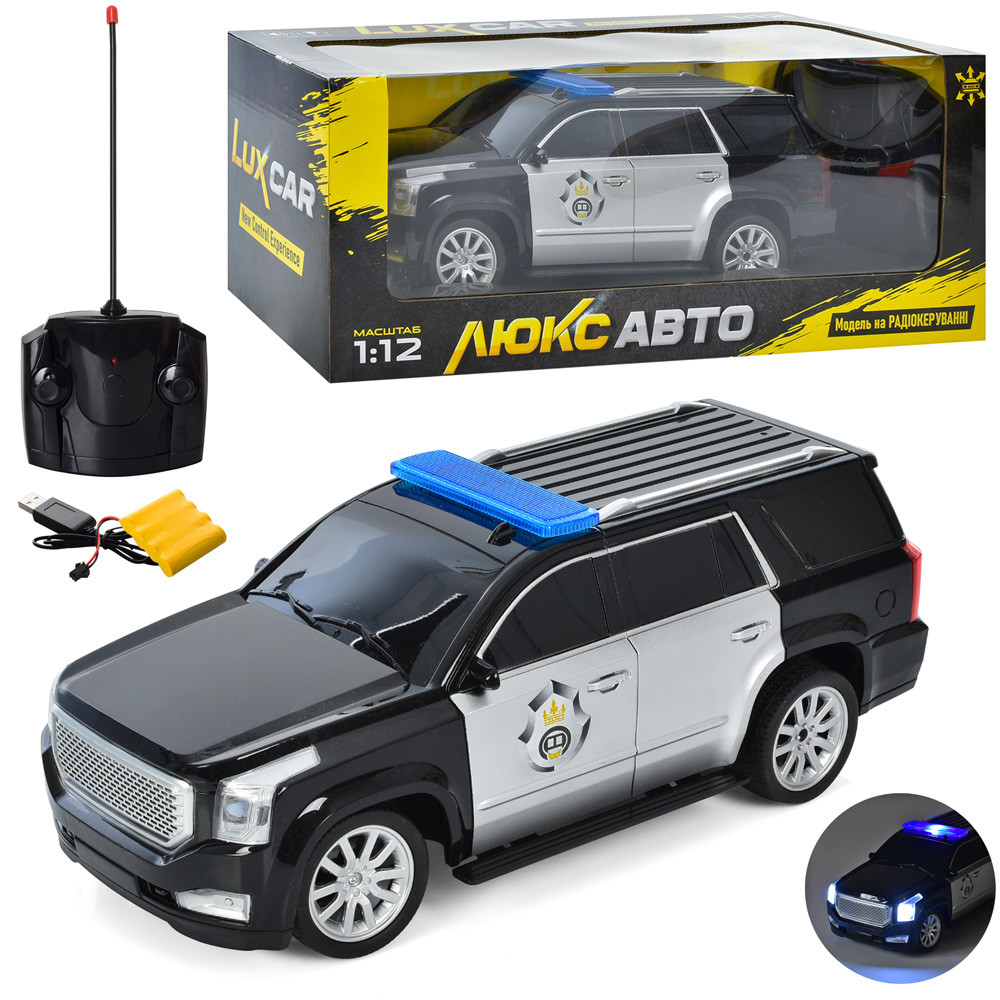 Машина M 4932 радіокер., акумулятор, USB, 1:12, гумові колеса, світло, муз., кор., 44,5-17-18 см., фото 1