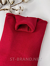 3XL/4XL (56-58). Темно-червоний жіночий гольф великих розмірів, класична однотонна модель, фото 2